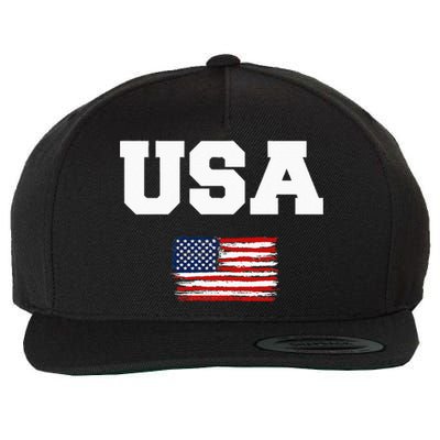 USA Flag Patriotic 4th of July America day of Independence Wool Snapback Cap