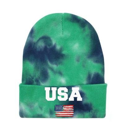 USA Flag Patriotic 4th of July America day of Independence Tie Dye 12in Knit Beanie