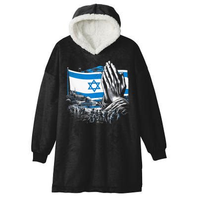 usa flag Pray for Israel Hooded Wearable Blanket
