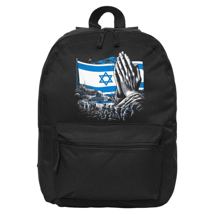 usa flag Pray for Israel 16 in Basic Backpack