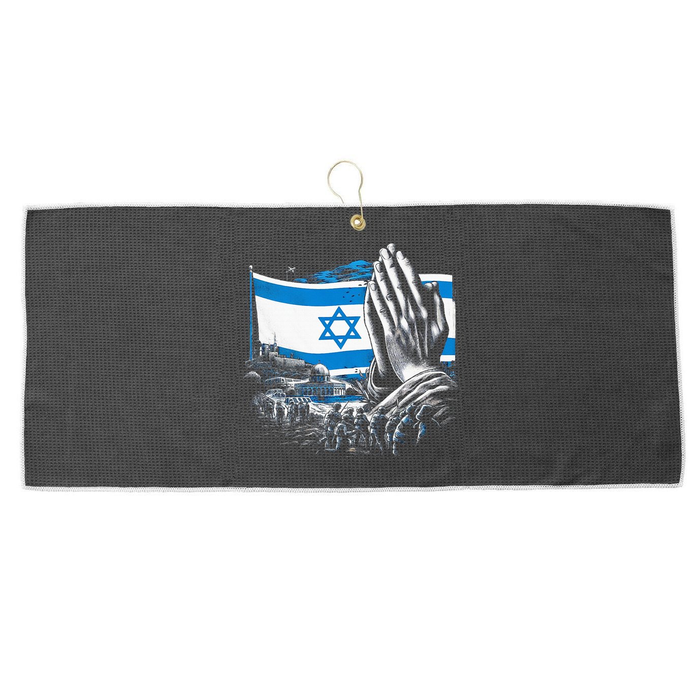 usa flag Pray for Israel Large Microfiber Waffle Golf Towel