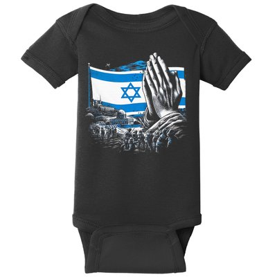 usa flag Pray for Israel Baby Bodysuit
