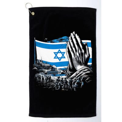 usa flag Pray for Israel Platinum Collection Golf Towel