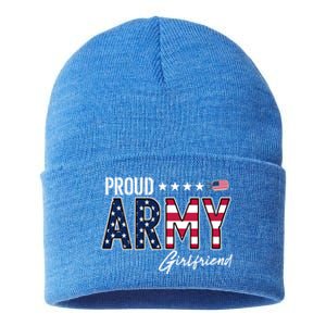 Us Flag Proud Army Friend Gift Sustainable Knit Beanie