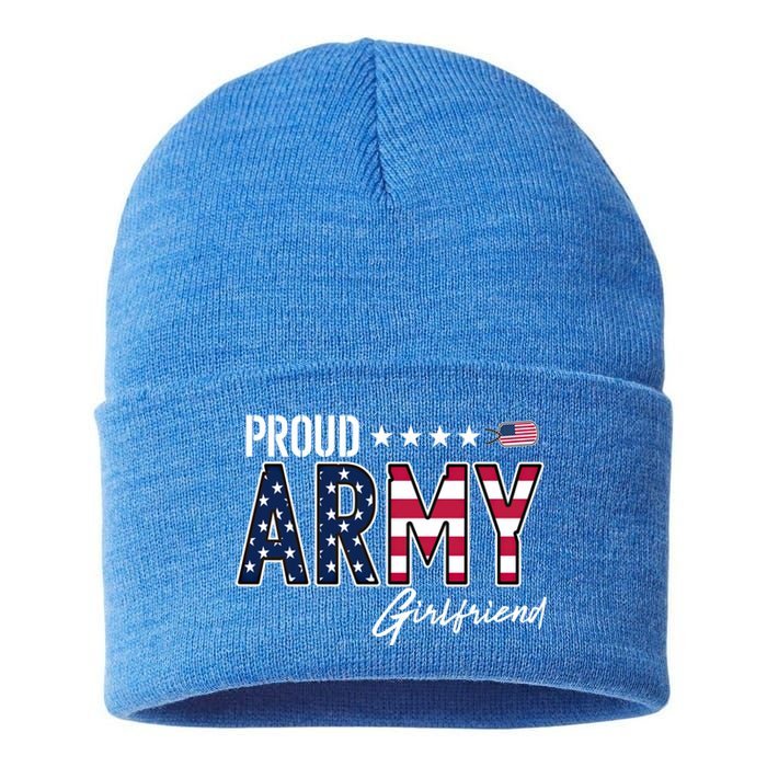 Us Flag Proud Army Friend Gift Sustainable Knit Beanie