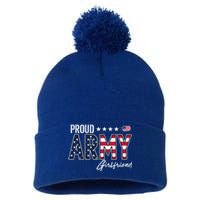 Us Flag Proud Army Friend Gift Pom Pom 12in Knit Beanie