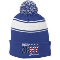 Us Flag Proud Army Friend Gift Stripe Pom Pom Beanie