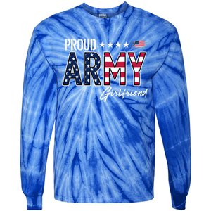 Us Flag Proud Army Friend Gift Tie-Dye Long Sleeve Shirt