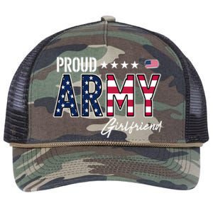 Us Flag Proud Army Friend Gift Retro Rope Trucker Hat Cap