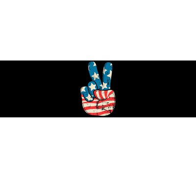 Usa Flag Peace Sign Hand Patriotic Bumper Sticker