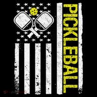 US Flag Pickleball Player Paddleball Lover Flexfit Unipanel Trucker Cap