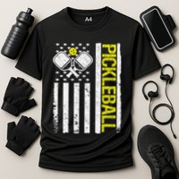 US Flag Pickleball Player Paddleball Lover Performance Shirt
