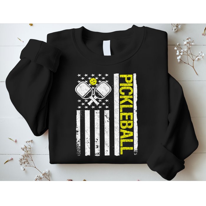 US Flag Pickleball Player Paddleball Lover Sweatshirt