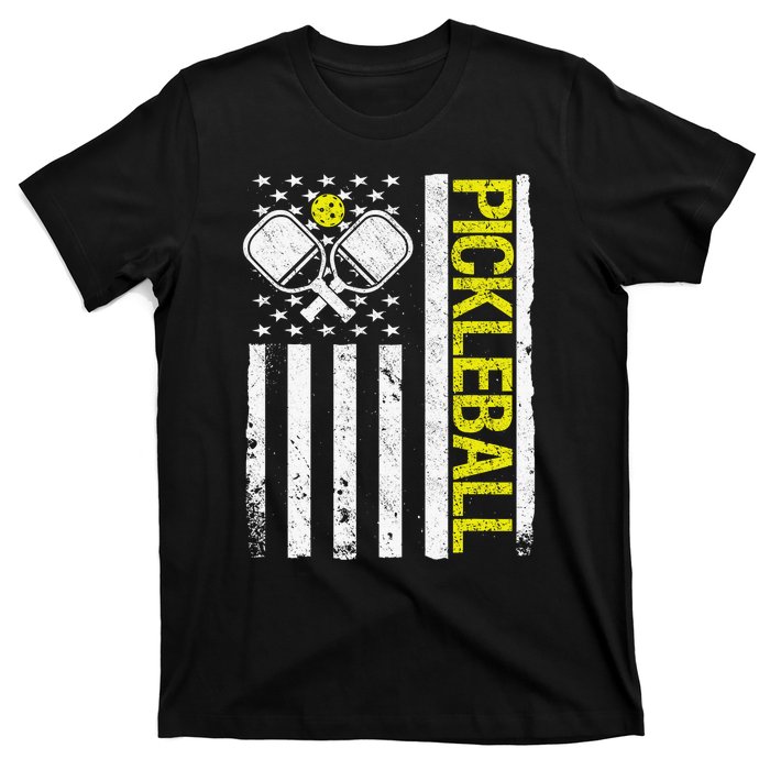 US Flag Pickleball Player Paddleball Lover T-Shirt