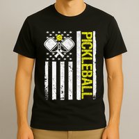 US Flag Pickleball Player Paddleball Lover T-Shirt