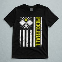 US Flag Pickleball Player Paddleball Lover T-Shirt