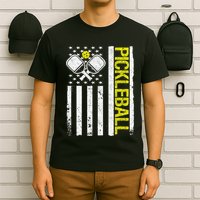 US Flag Pickleball Player Paddleball Lover T-Shirt
