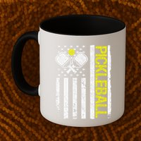 US Flag Pickleball Player Paddleball Lover Mug