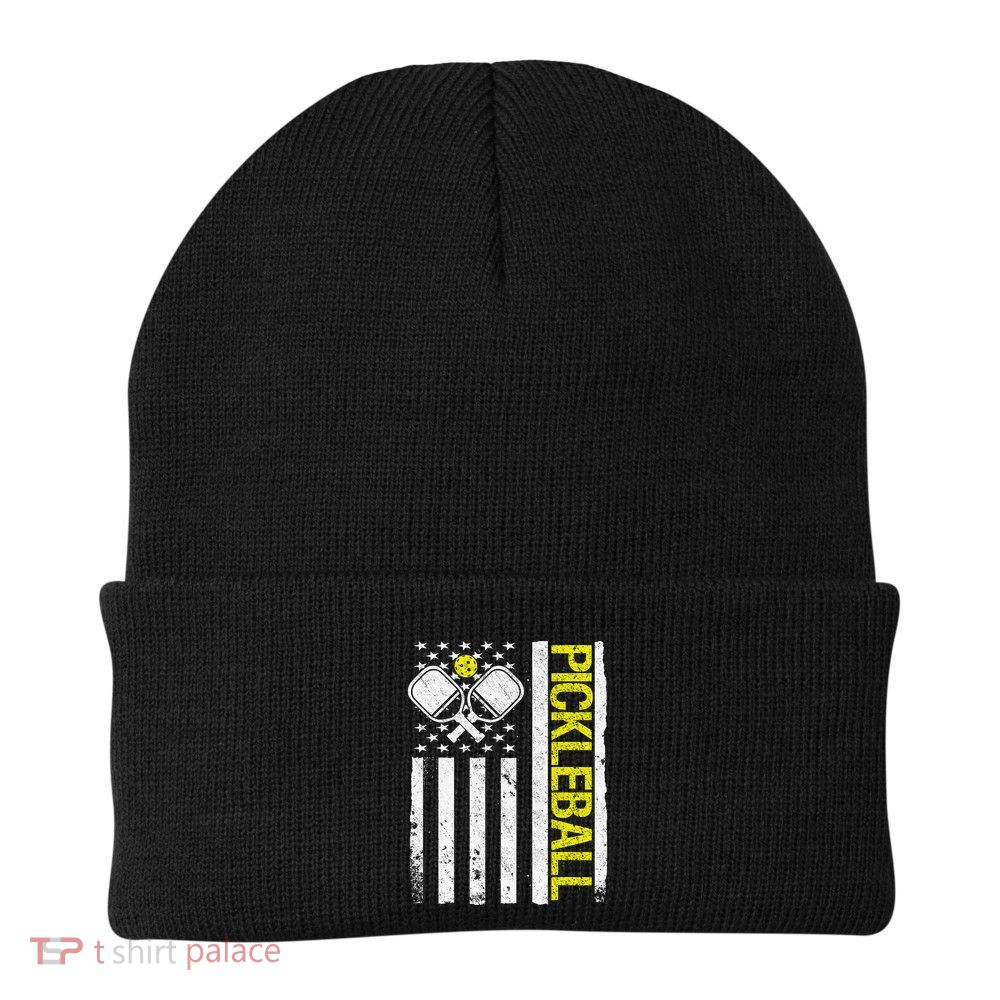 US Flag Pickleball Player Paddleball Lover Beanie