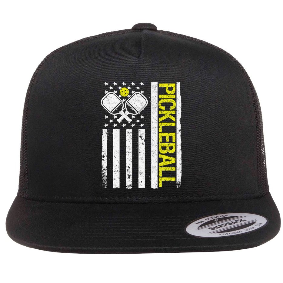 US Flag Pickleball Player Paddleball Lover Flatbill Hat