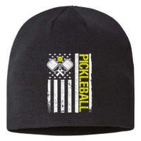 US Flag Pickleball Player Paddleball Lover Sustainable Beanie