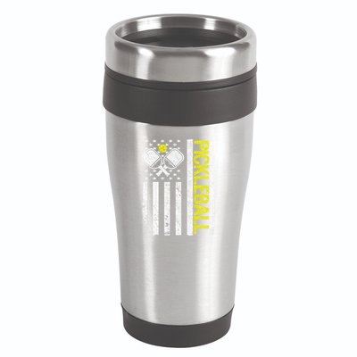 US Flag Pickleball Player Paddleball Lover 16oz Travel Tumbler