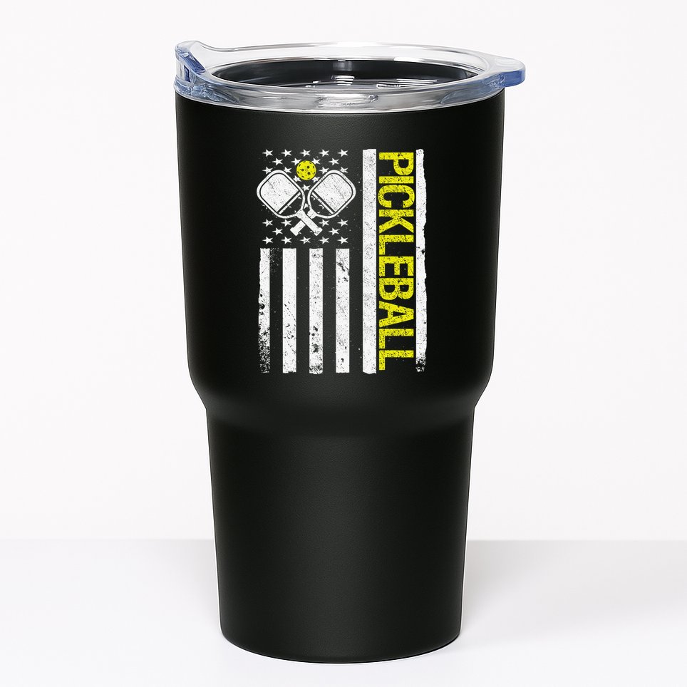 US Flag Pickleball Player Paddleball Lover Tumbler