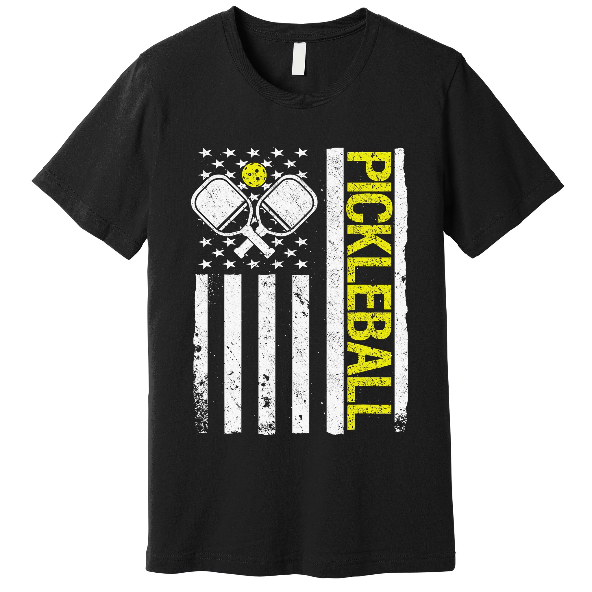 US Flag Pickleball Player Paddleball Lover Premium T-Shirt