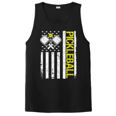 US Flag Pickleball Player Paddleball Lover PosiCharge Competitor Tank