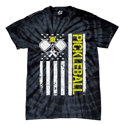 US Flag Pickleball Player Paddleball Lover Tie-Dye T-Shirt
