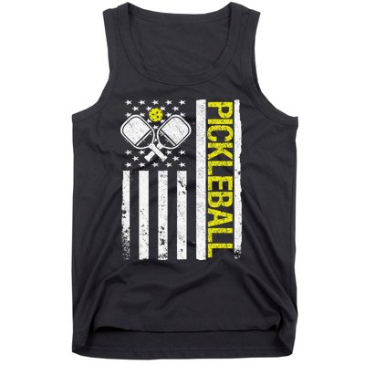 US Flag Pickleball Player Paddleball Lover Tank Top