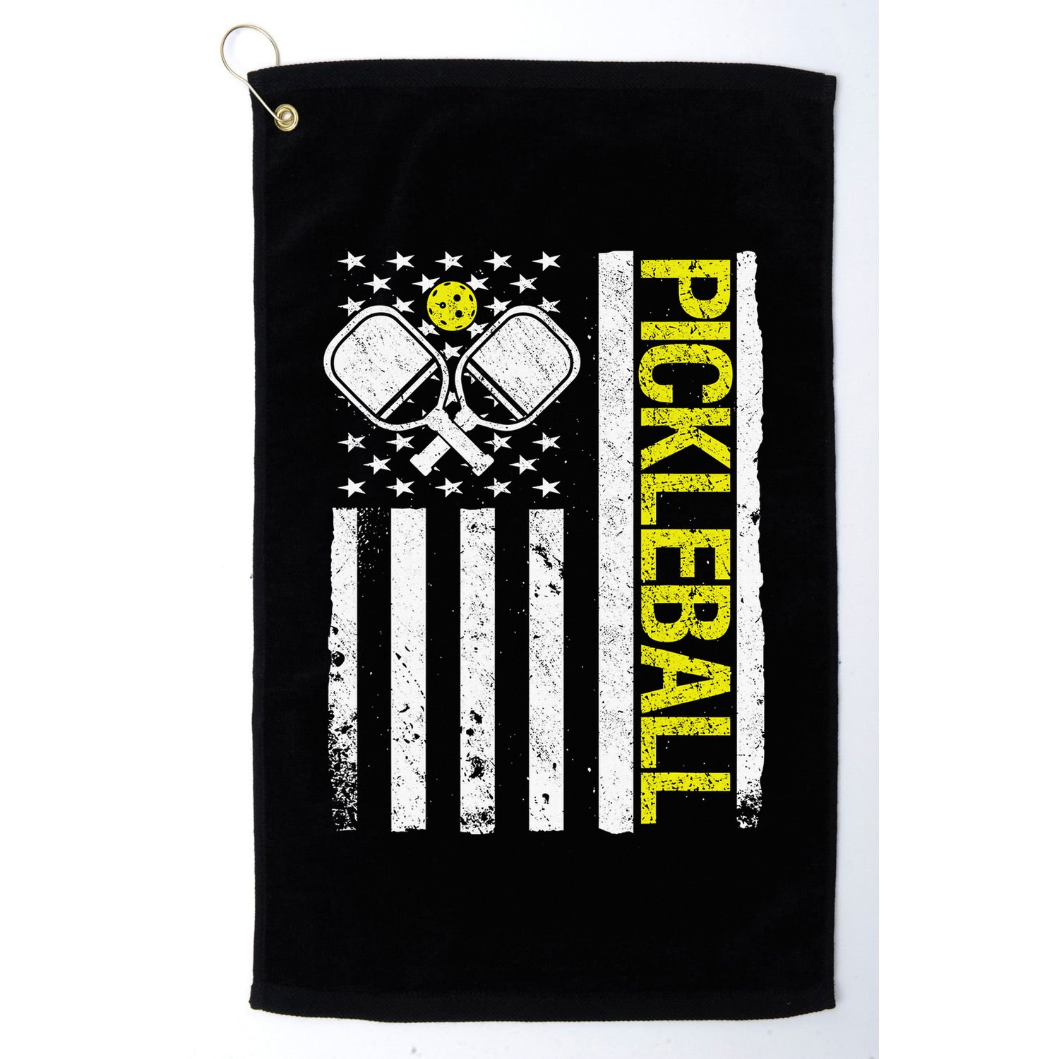 US Flag Pickleball Player Paddleball Lover Golf Towel