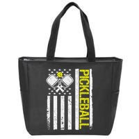 US Flag Pickleball Player Paddleball Lover Zip Tote Bag