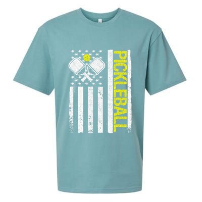 US Flag Pickleball Player Paddleball Lover Sueded Cloud Jersey T-Shirt