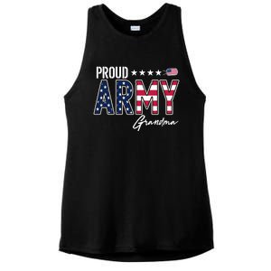 Us Flag Proud Army Grandma Gift Ladies PosiCharge Tri-Blend Wicking Tank