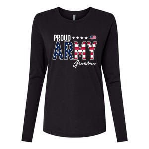 Us Flag Proud Army Grandma Gift Womens Cotton Relaxed Long Sleeve T-Shirt