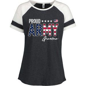 Us Flag Proud Army Grandma Gift Enza Ladies Jersey Colorblock Tee