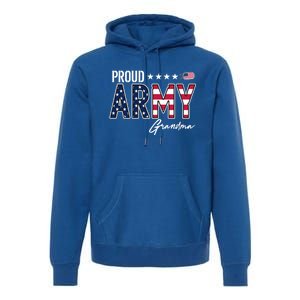 Us Flag Proud Army Grandma Gift Premium Hoodie