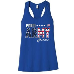 Us Flag Proud Army Grandma Gift Women's Racerback Tank