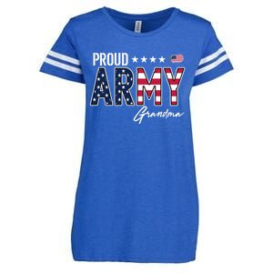 Us Flag Proud Army Grandma Gift Enza Ladies Jersey Football T-Shirt