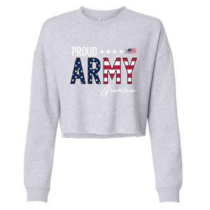 Us Flag Proud Army Grandma Gift Cropped Pullover Crew