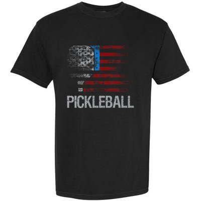 Us Flag Pickleball Player Paddleball Lover Garment-Dyed Heavyweight T-Shirt