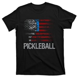 Us Flag Pickleball Player Paddleball Lover T-Shirt