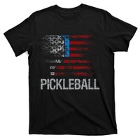 Us Flag Pickleball Player Paddleball Lover T-Shirt