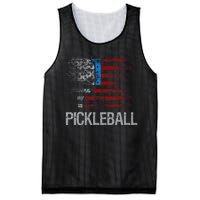 Us Flag Pickleball Player Paddleball Lover Mesh Reversible Basketball Jersey Tank