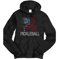 Us Flag Pickleball Player Paddleball Lover Tie Dye Hoodie