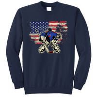 US Flag Patriotic American Hockey Player Ice Hockey Tall Sweatshirt