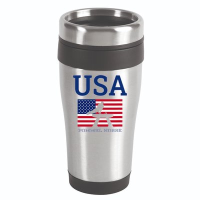 Usa Flag Pommel Horse Gymnastics Team American Gymnast 16oz Travel Tumbler