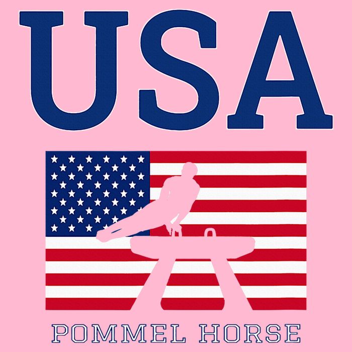 Usa Flag Pommel Horse Gymnastics Team American Gymnast Women's V-Neck T-Shirt
