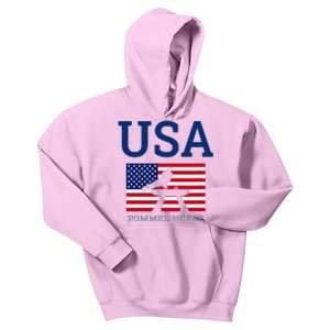 Usa Flag Pommel Horse Gymnastics Team American Gymnast Kids Hoodie